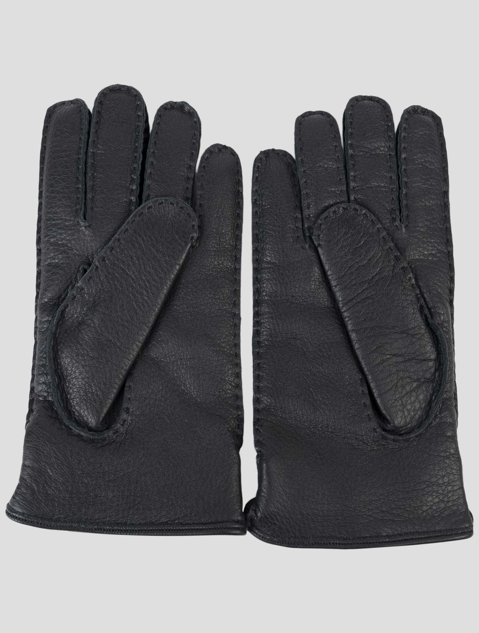Kiton Blue Leather Gloves