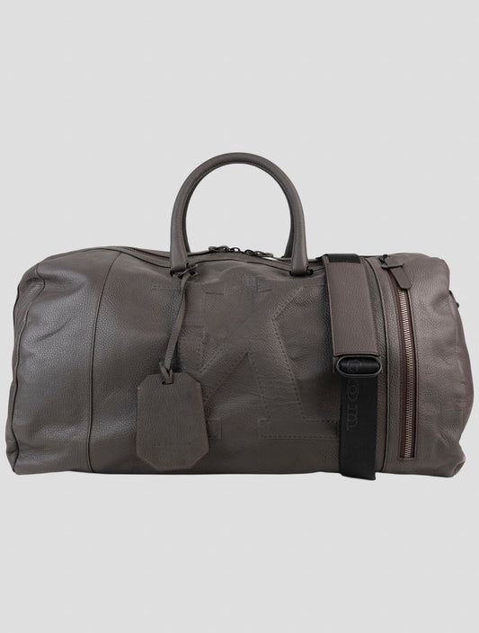 Kiton Gray Leather Travelbag