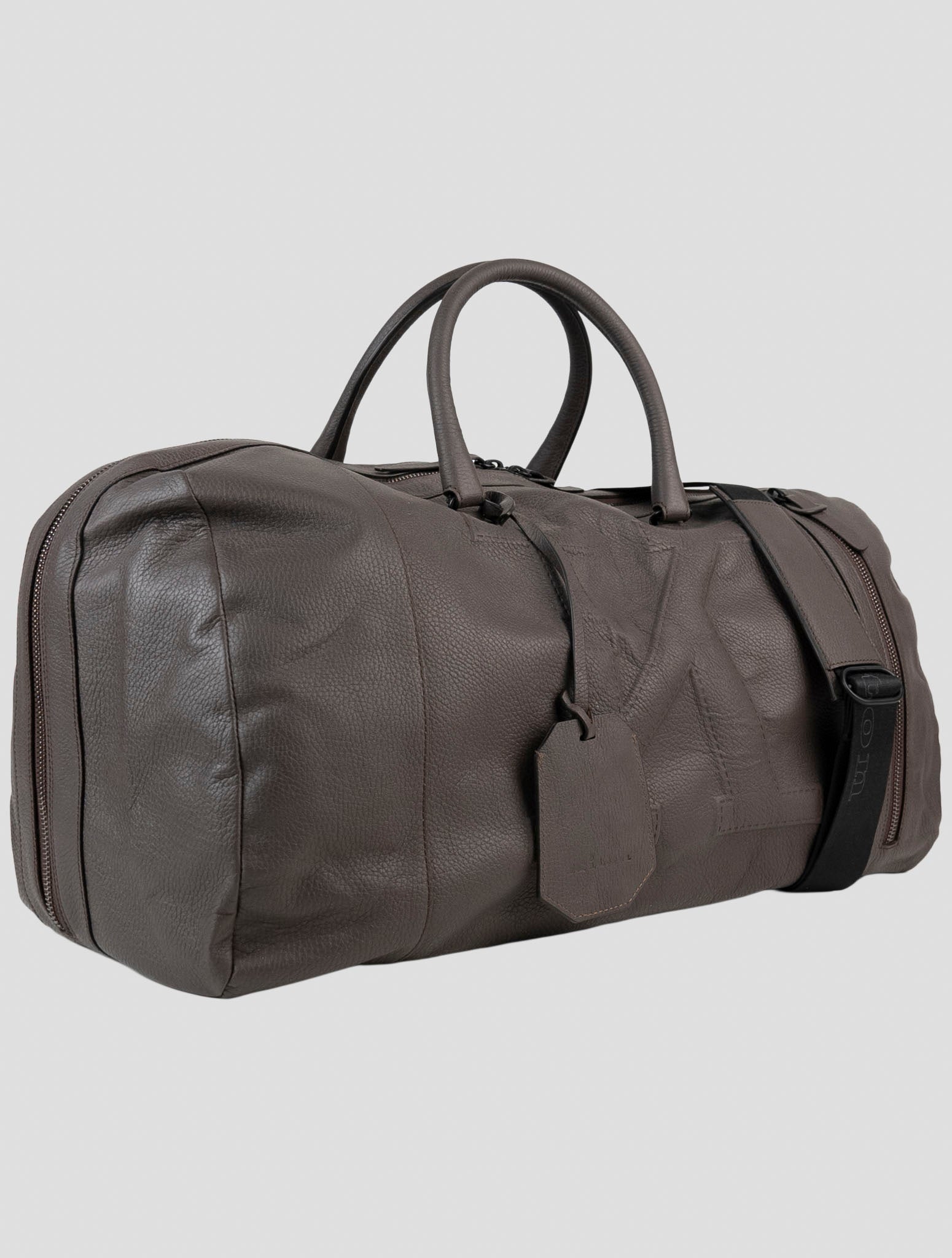 Kiton Gray Leather Travelbag