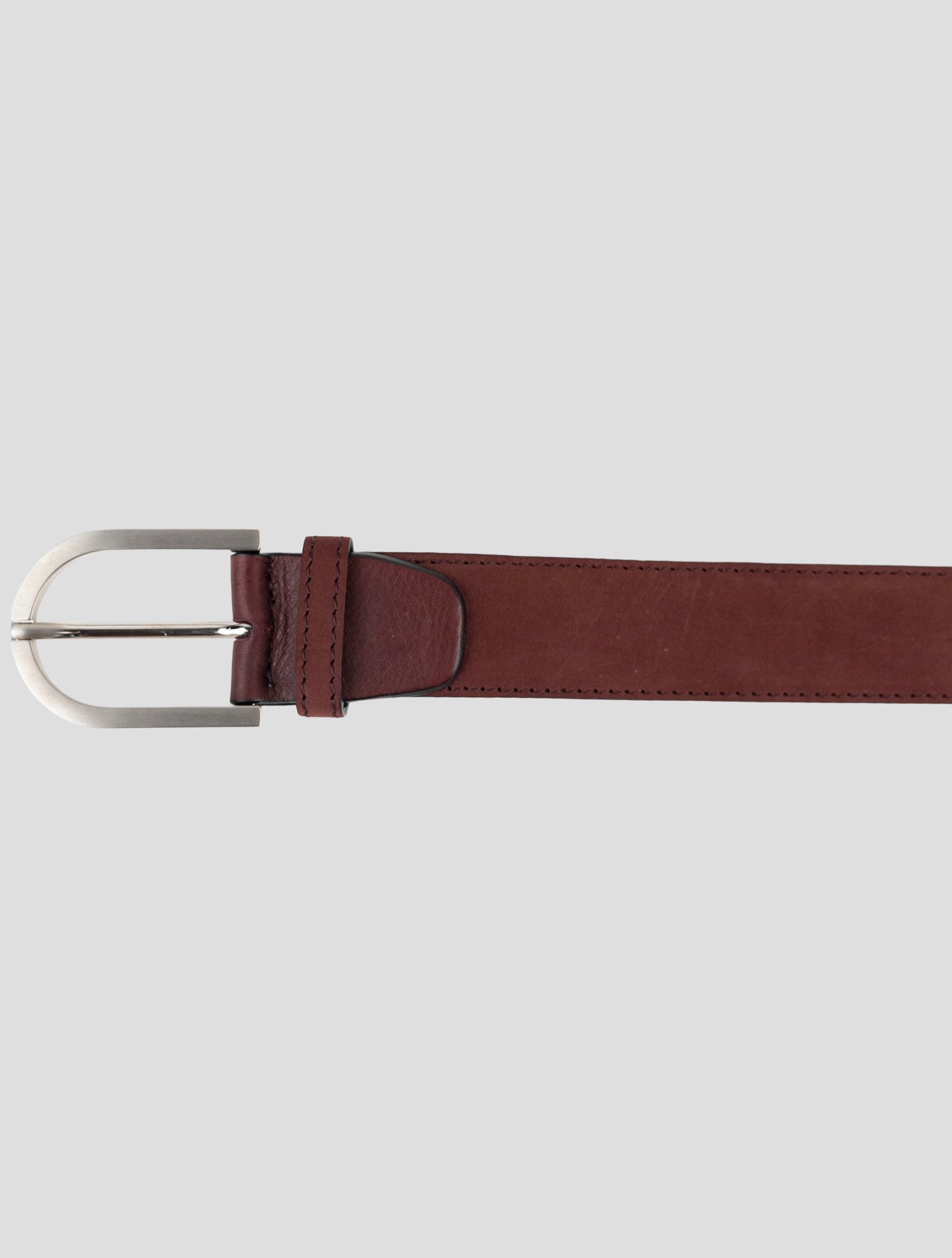 Kiton Burgundy Leather Suede Belt