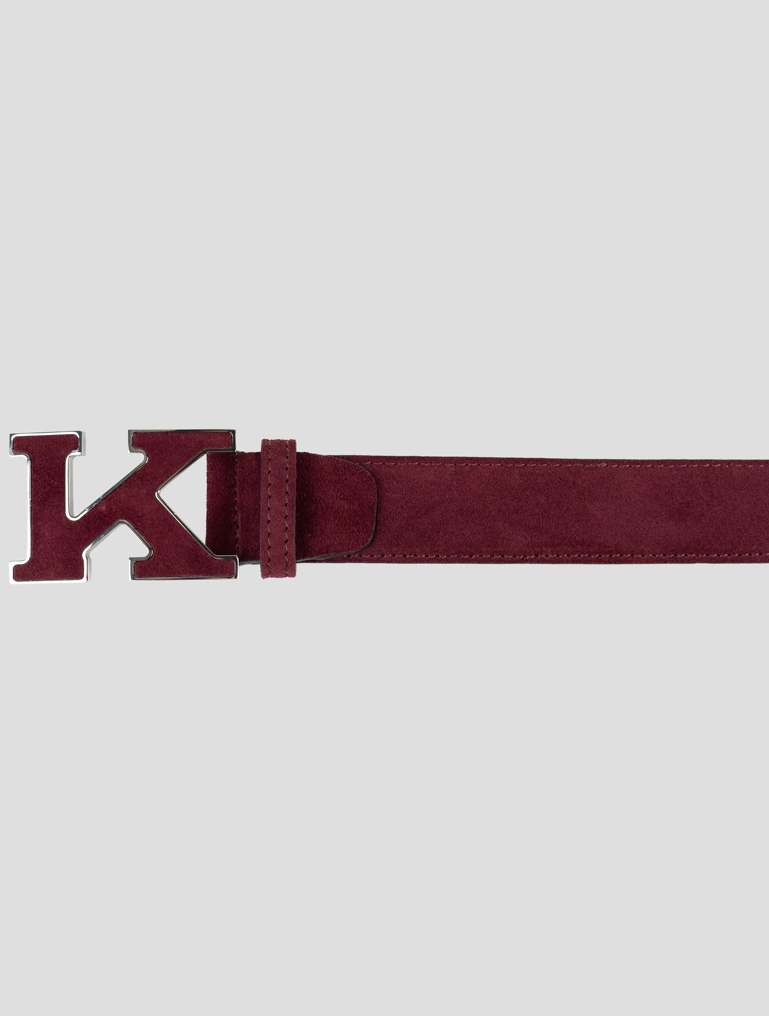 Kiton Burgundy Leather Suede Belt