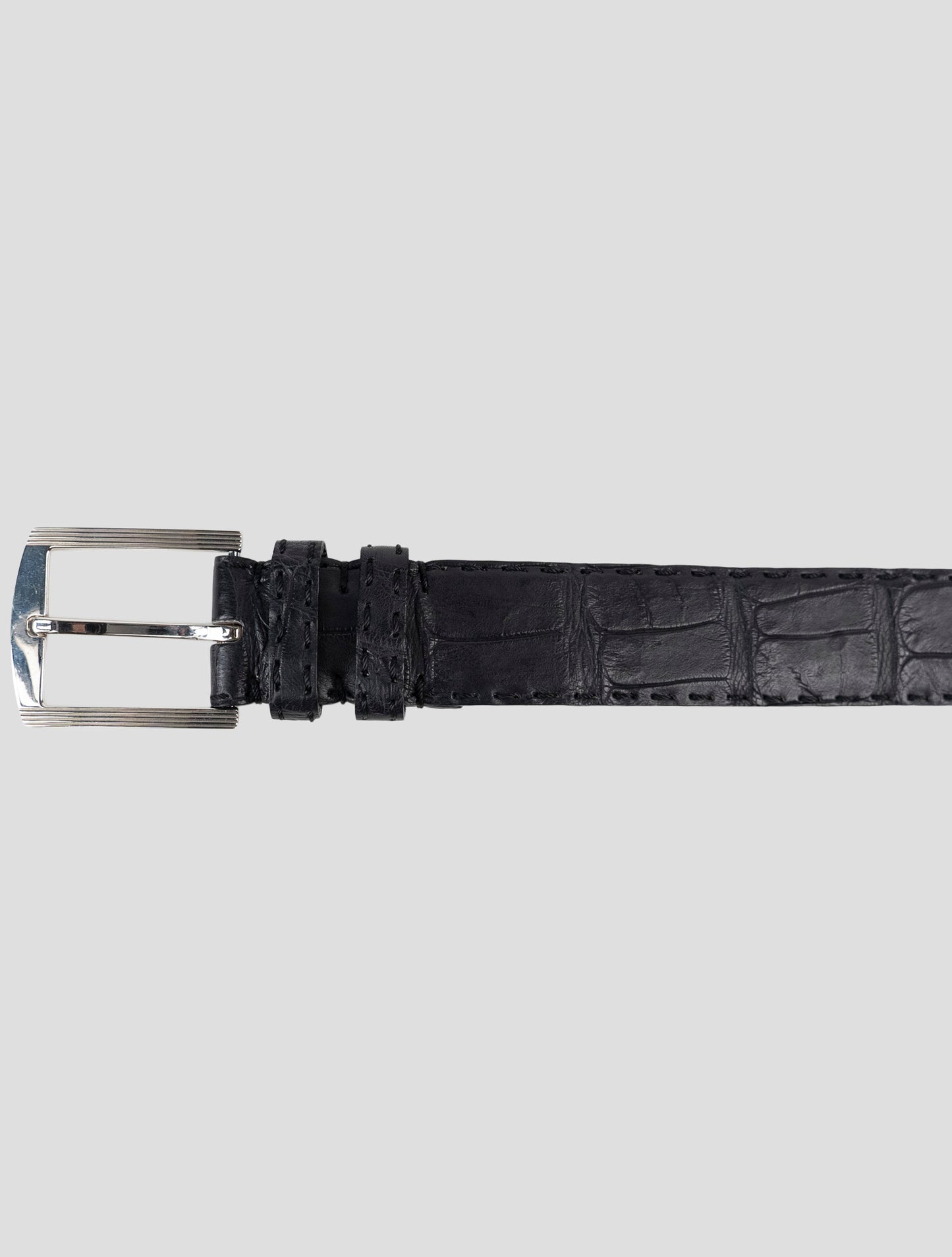 Kiton Blue Leather Crocodile Belt