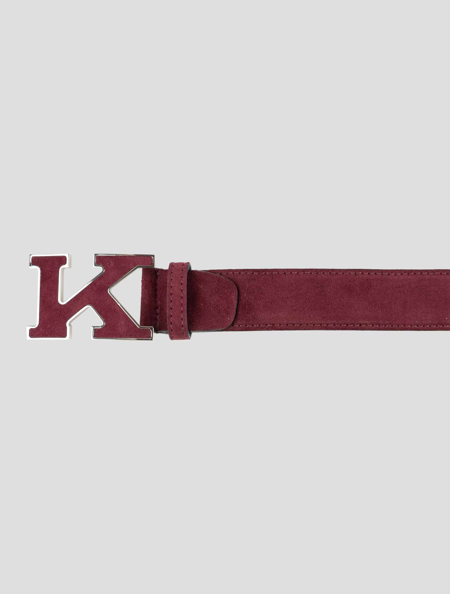 Kiton Burgundy Leather Suede Belt