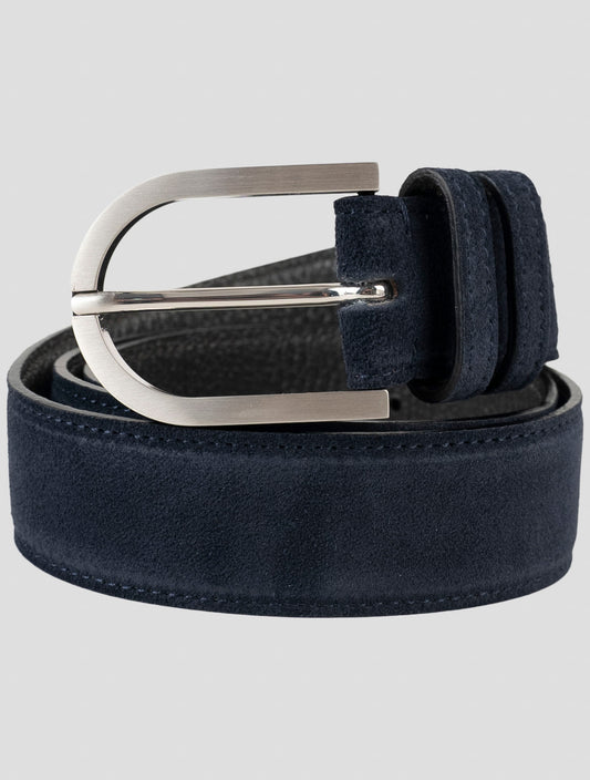 Kiton Blue Leather Suede Belt