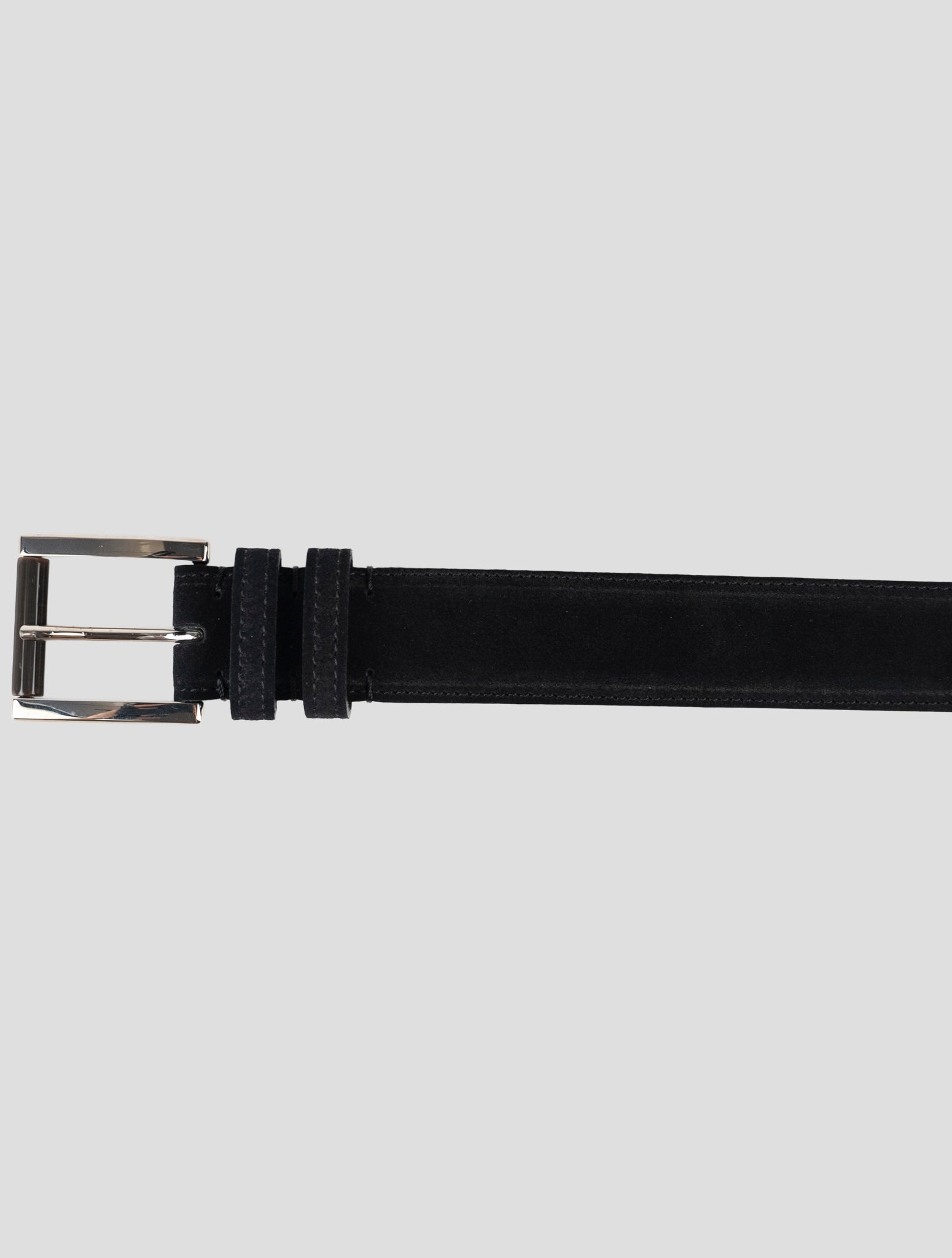Kiton Black Leather Suede Belt