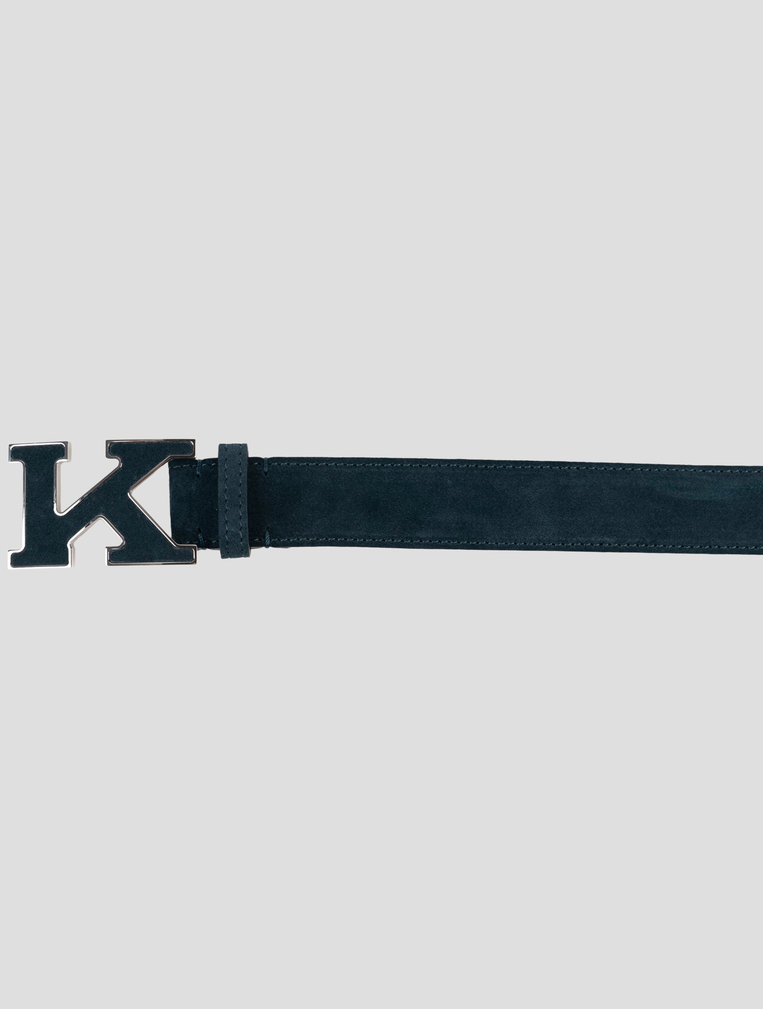 Kiton Blue Leather Suede Belt