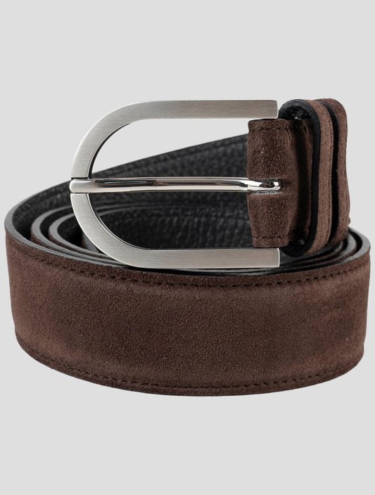 Kiton Brown Leather Suede Belt