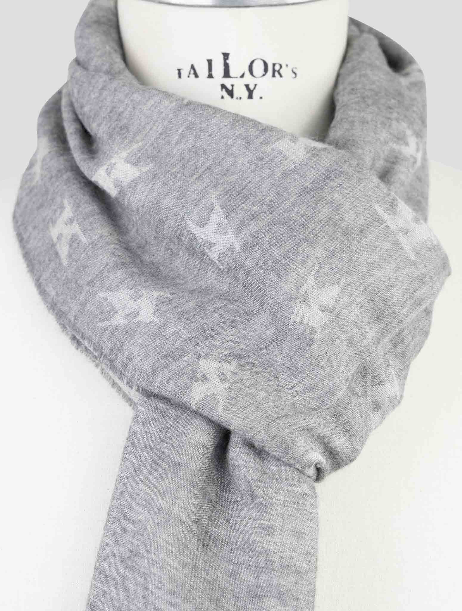 Kiton Gray Wool Silk Scarf