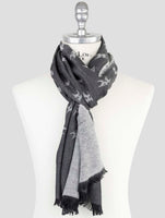 Kiton Gray Wool Silk Scarf