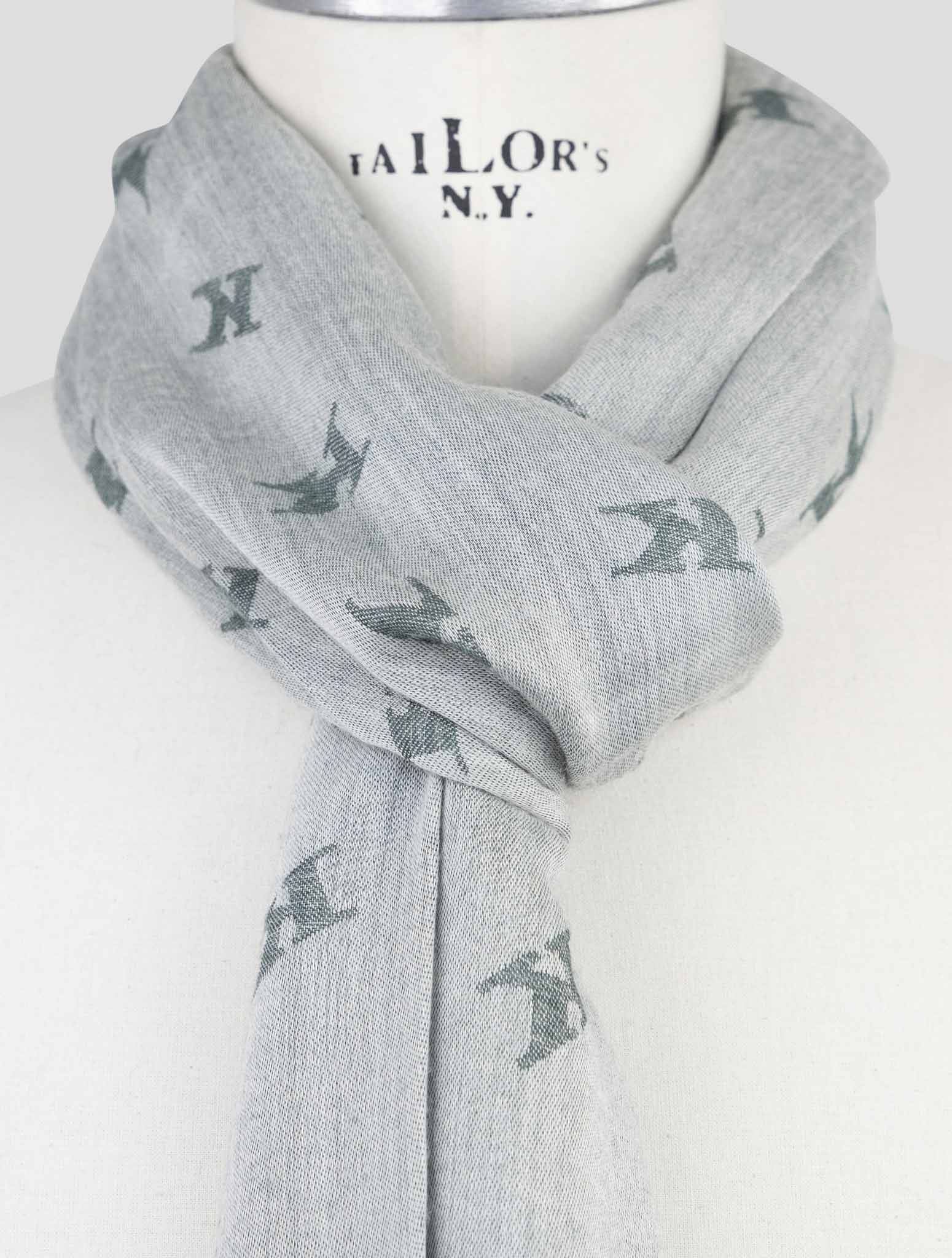 Kiton Green Wool Silk Scarf