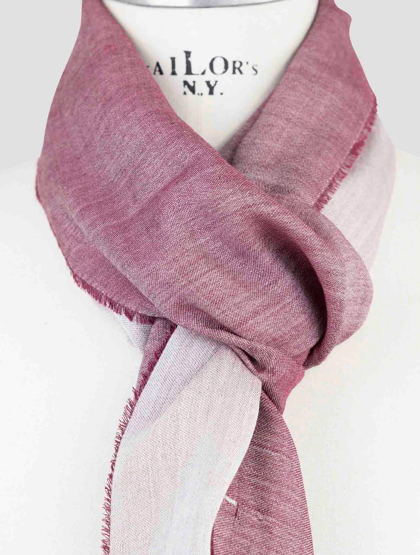 Kiton Burgundy Wool Silk Scarf
