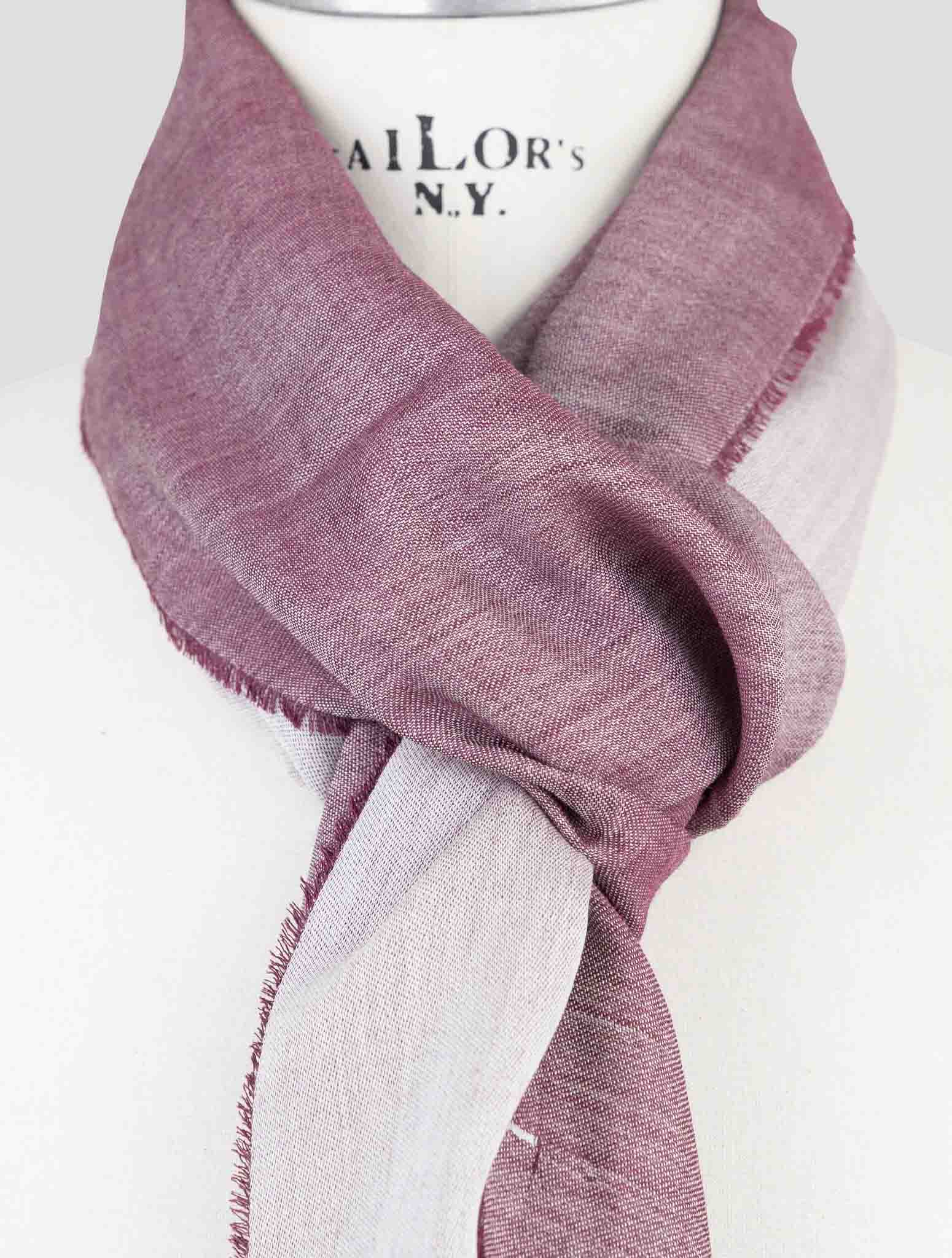 Kiton Burgundy Wool Silk Scarf