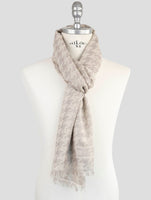 Kiton Beige Wool Silk Scarf