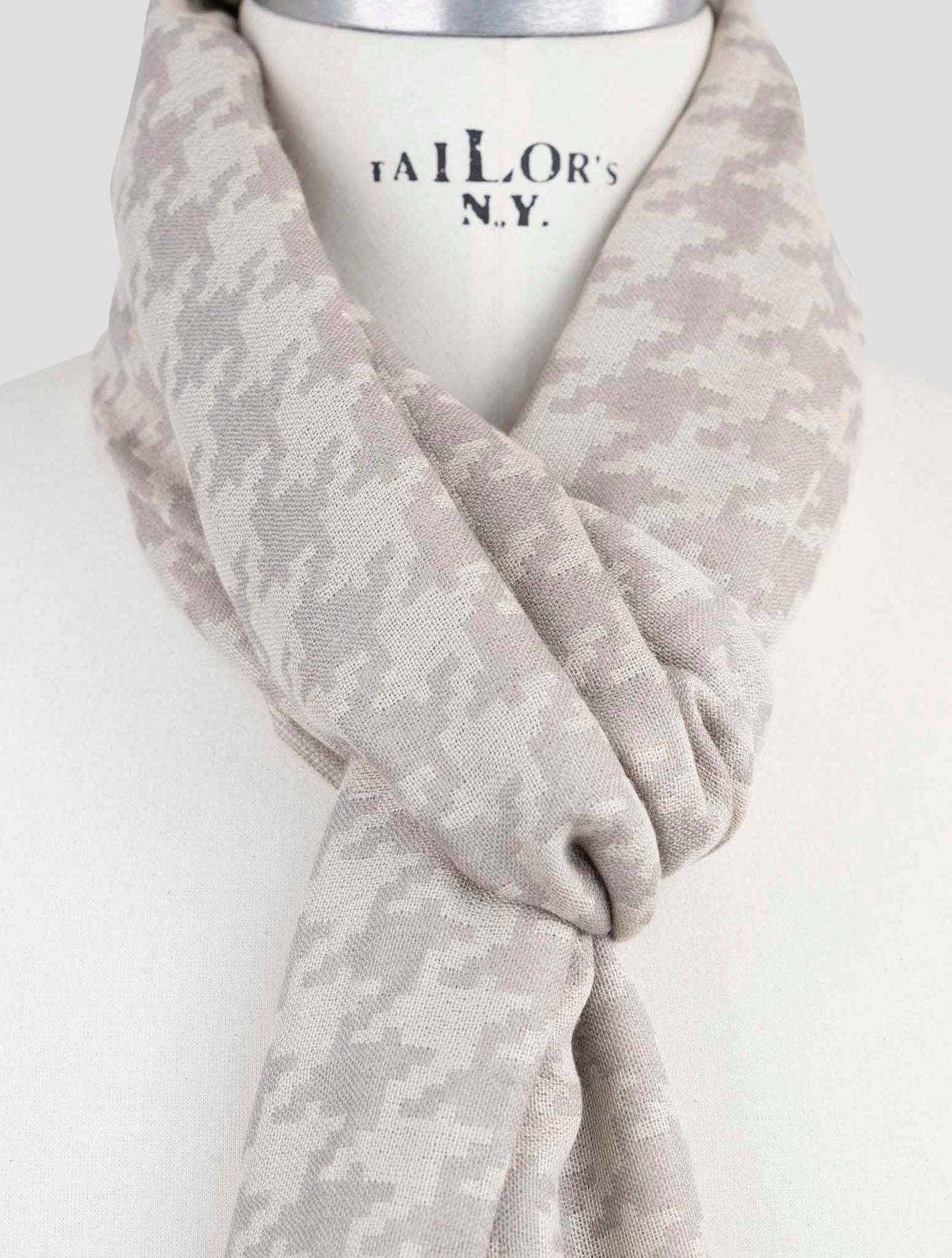 Kiton Beige Wool Silk Scarf