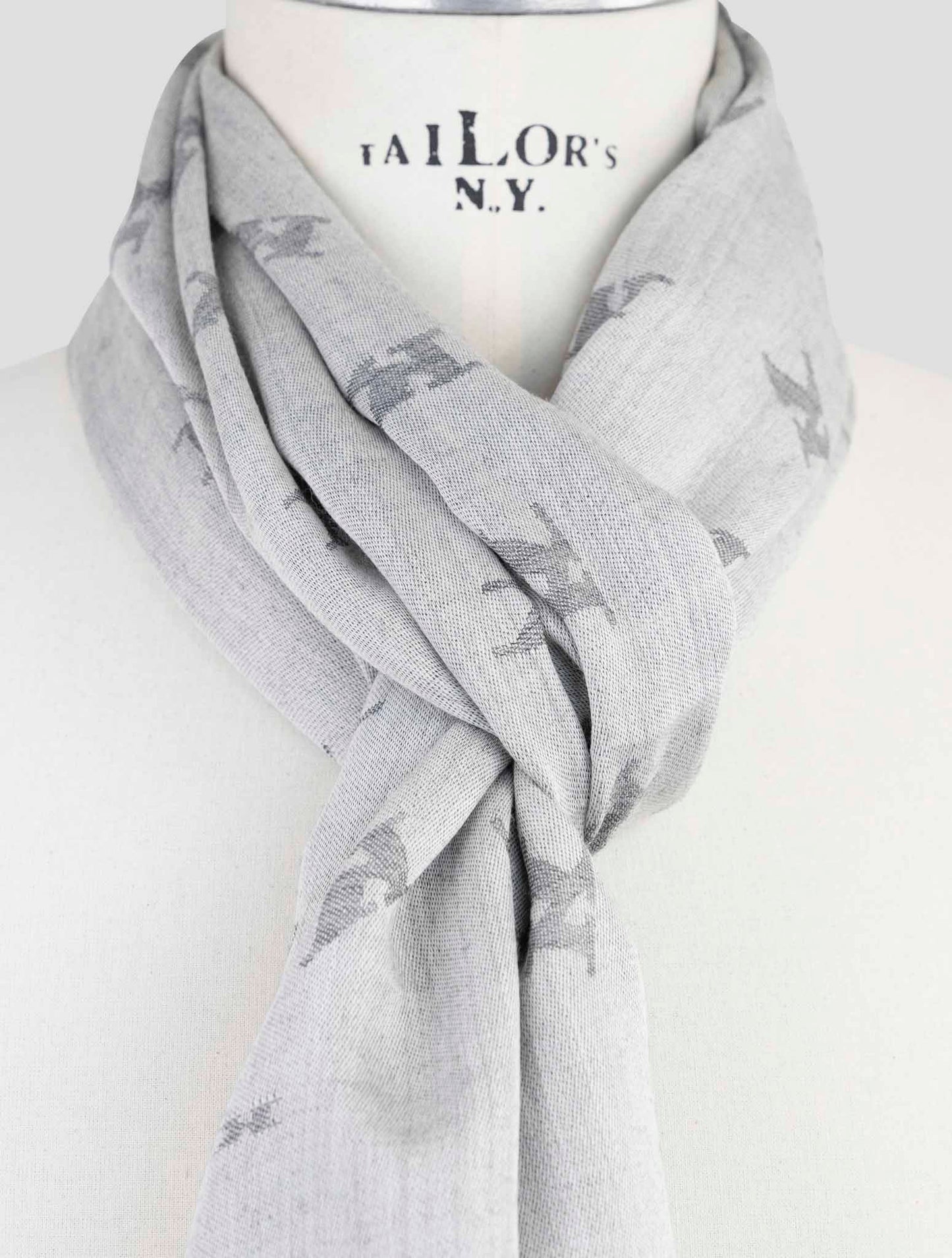 Kiton Gray Wool Silk Scarf