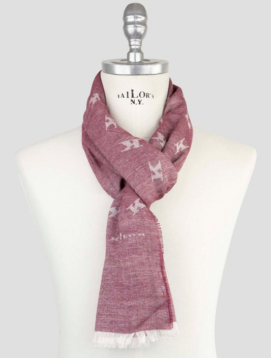 Kiton Red Cashmere Silk Scarf