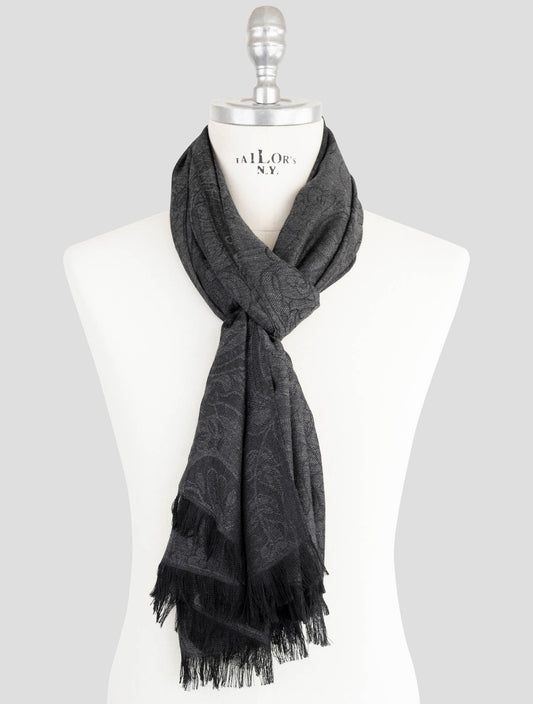 Kiton Blue Cashmere Silk Scarf