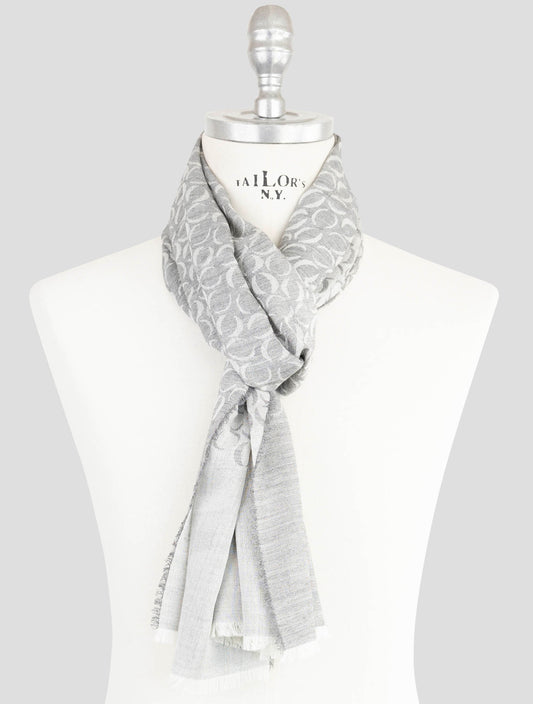 Kiton Gray Cashmere Silk Scarf