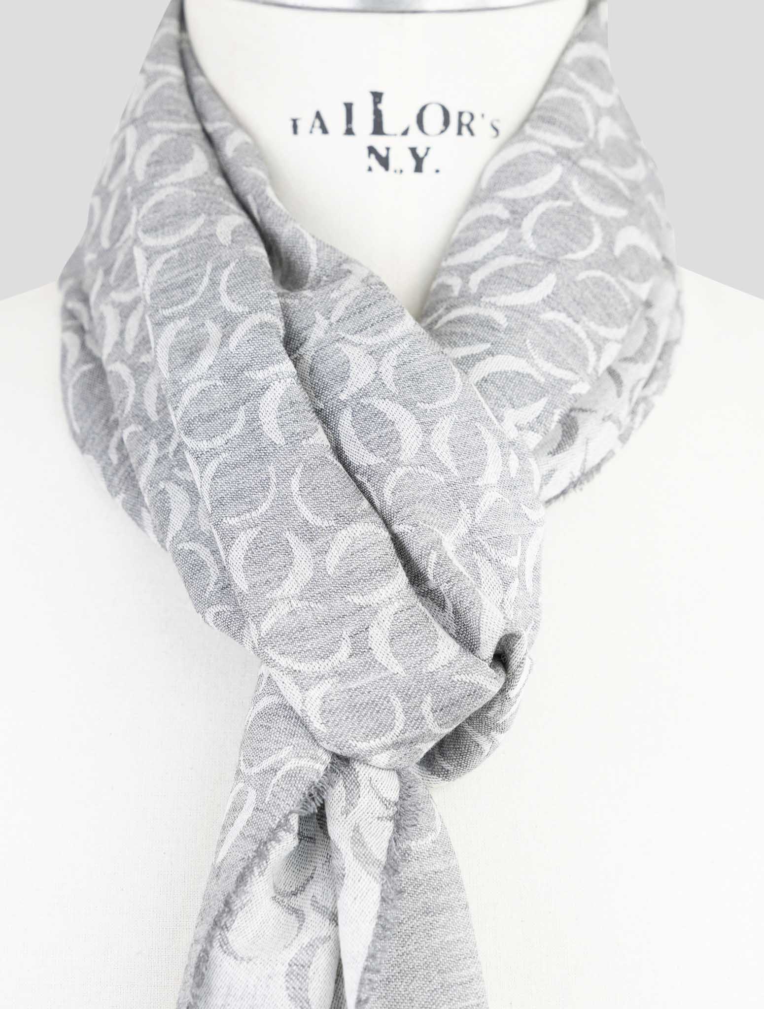 Kiton Gray Cashmere Silk Scarf