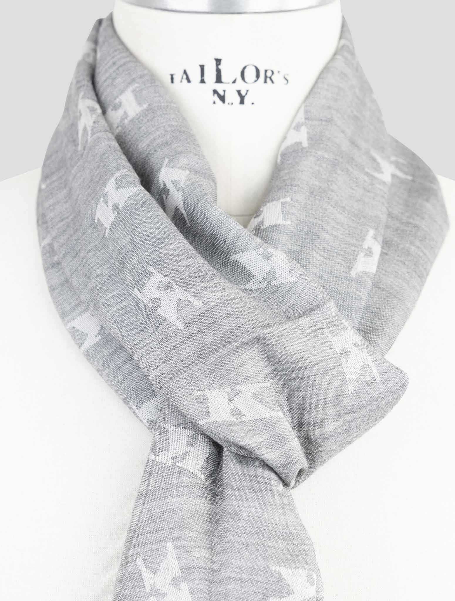 Kiton Gray Cashmere Silk Scarf