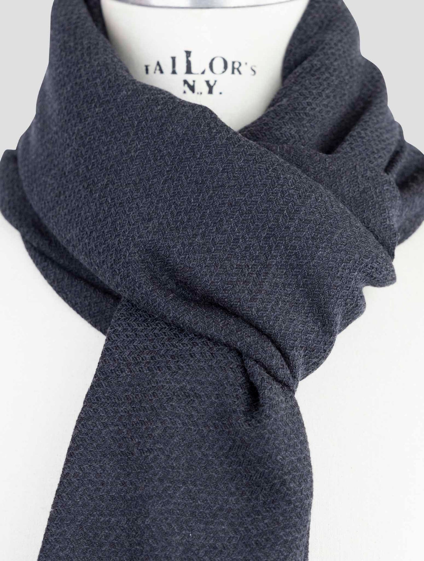 Kiton Gray Blue Cashmere Silk Scarf