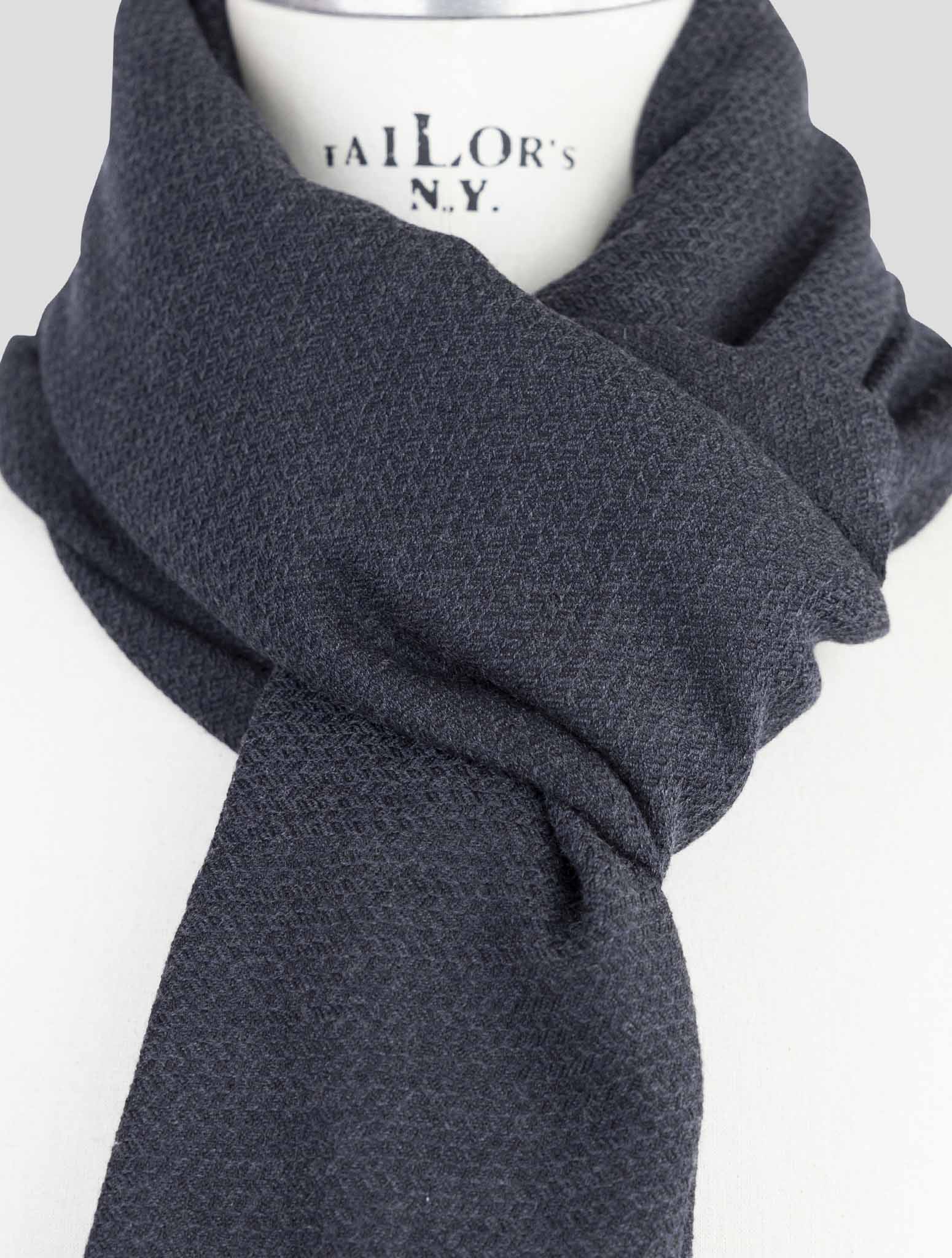 Kiton Gray Blue Cashmere Silk Scarf