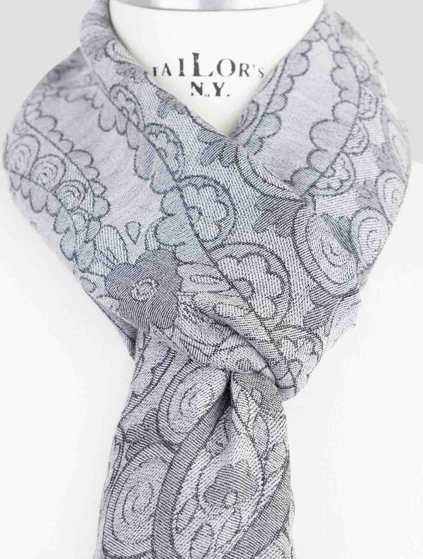 Kiton Gray Cashmere Silk Scarf
