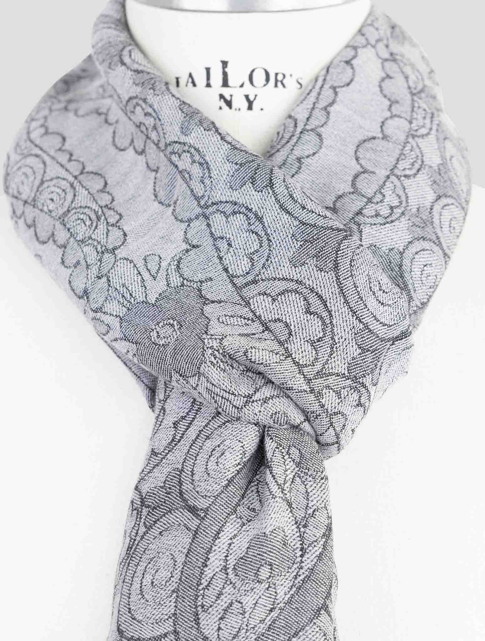 Kiton Gray Cashmere Silk Scarf