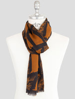 Kiton Brown Blue Cashmere Silk Scarf