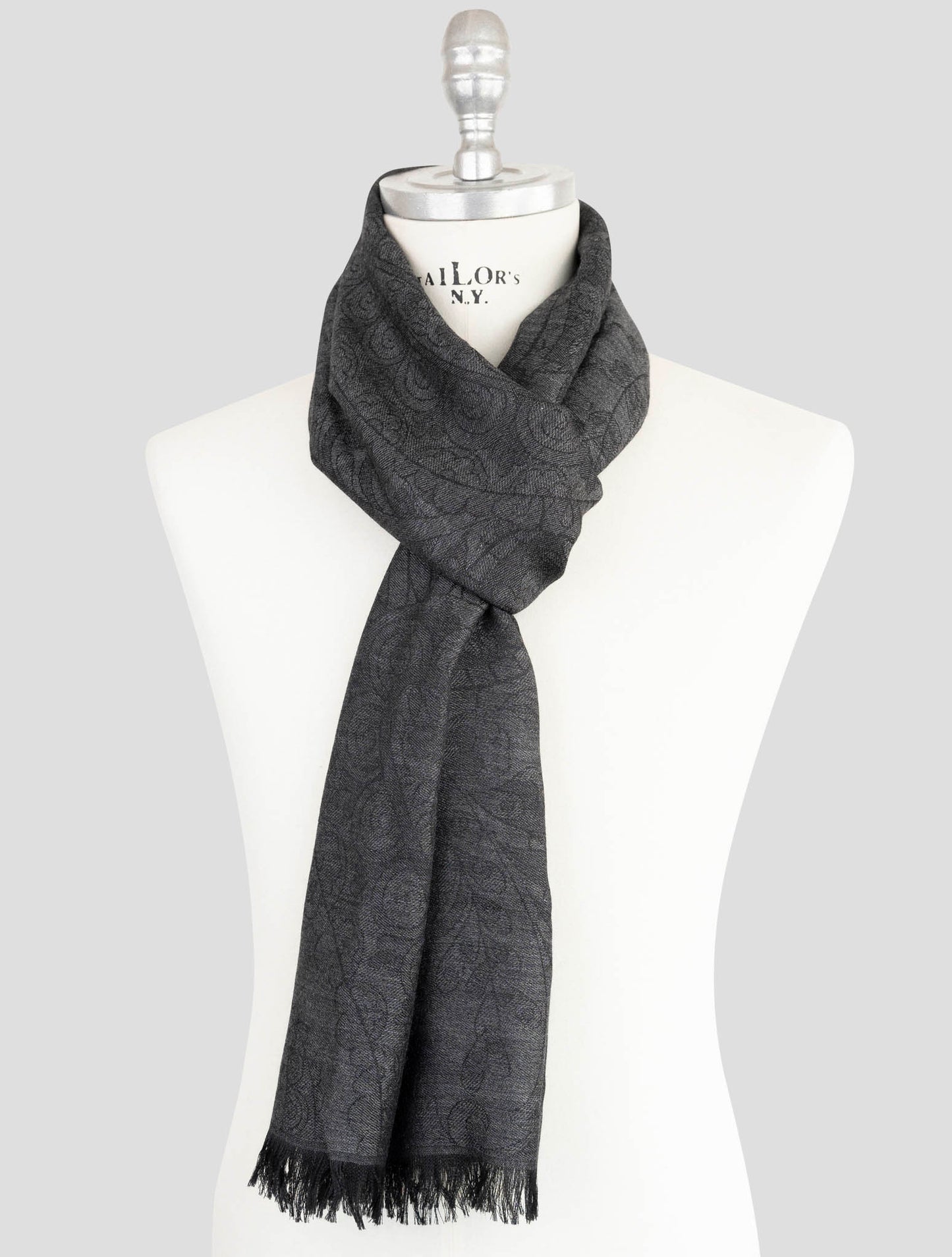Kiton Blue Cashmere Silk Scarf