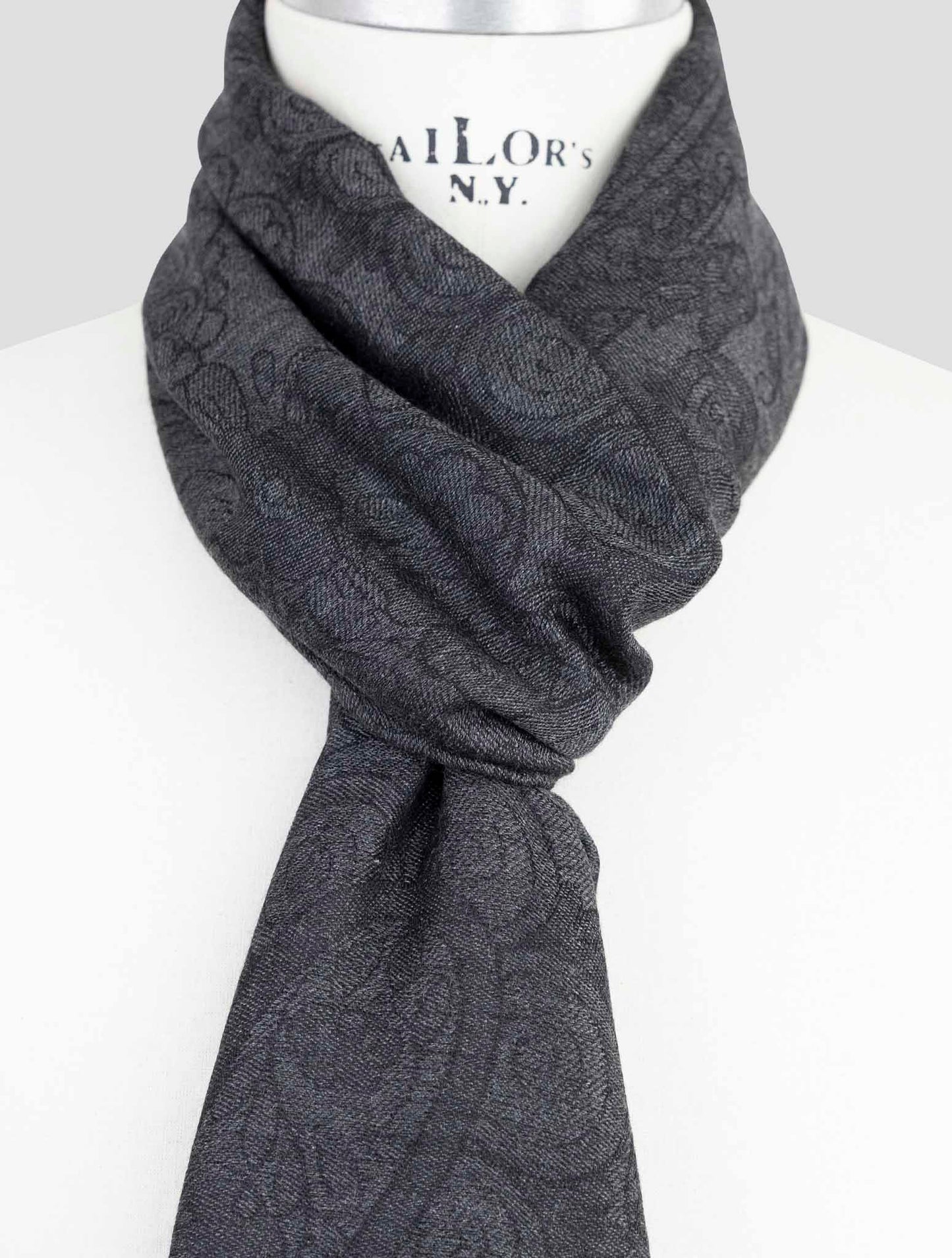 Kiton Gray Cashmere Silk Scarf