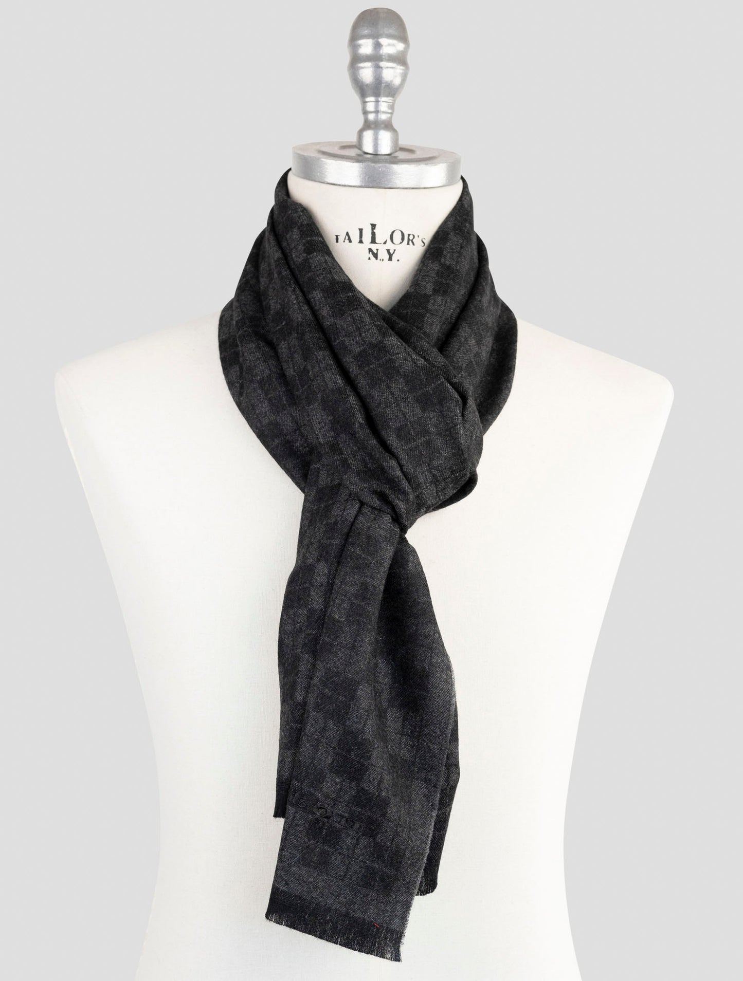 Kiton Gray Cashmere Scarf