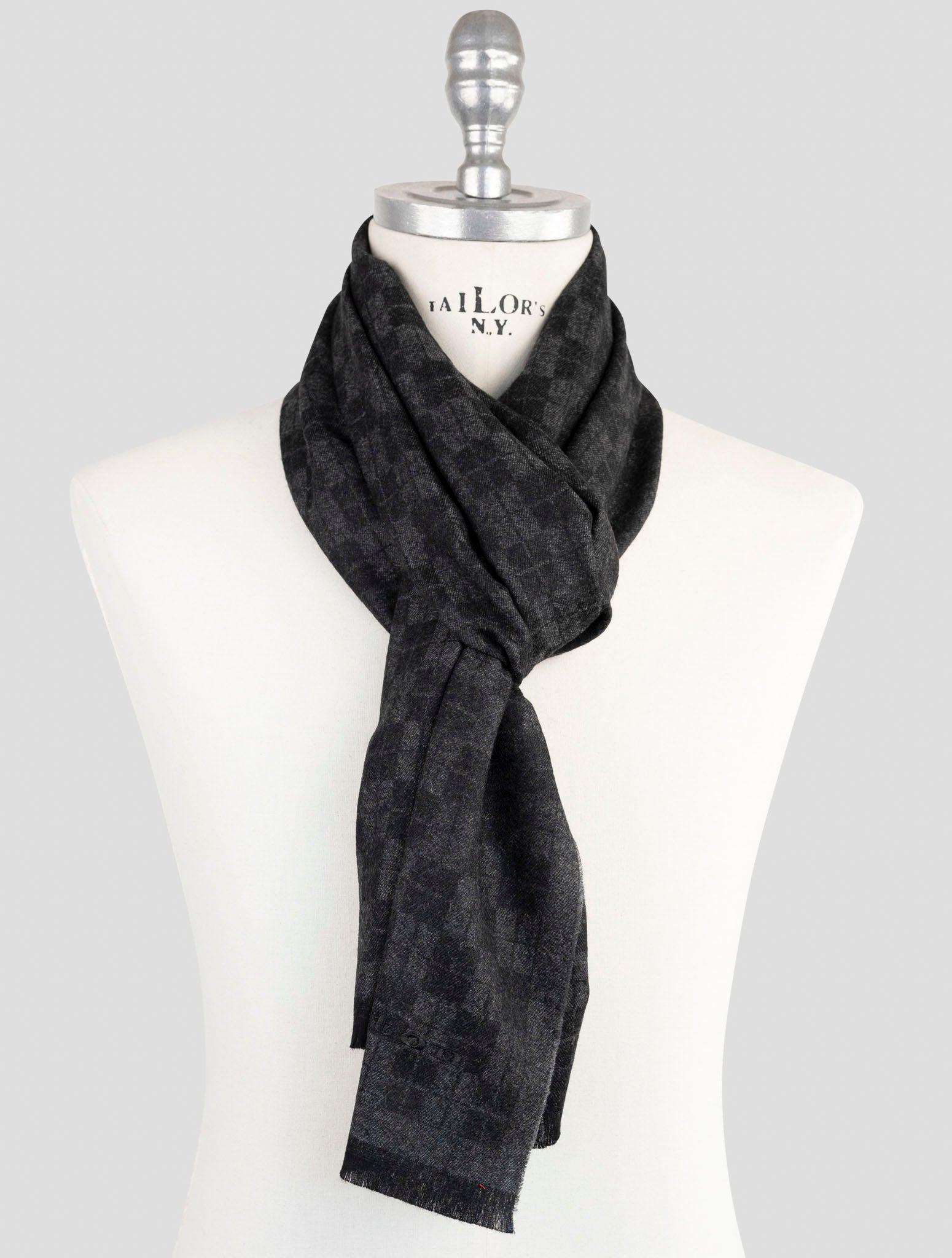 Kiton Gray Cashmere Scarf