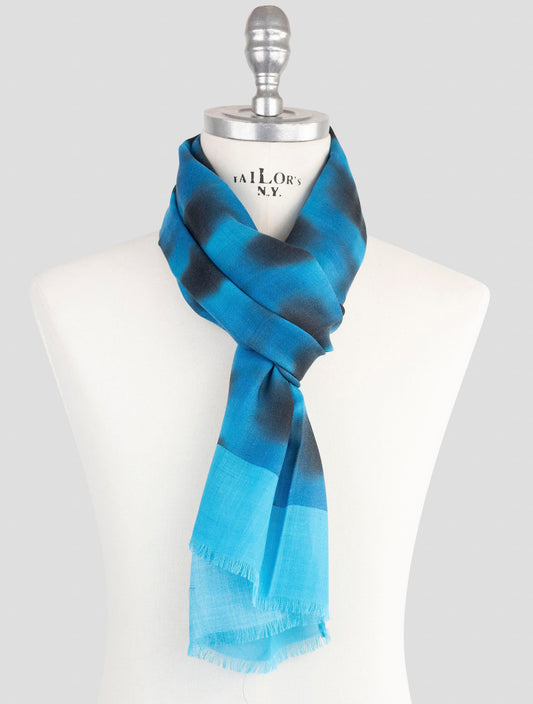 Kiton Blue Cashmere Scarf