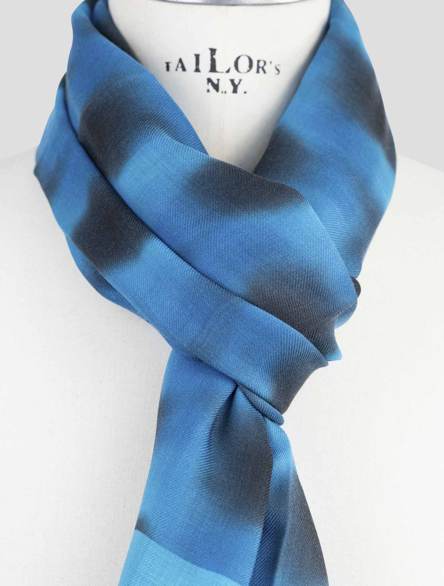 Kiton Blue Cashmere Scarf
