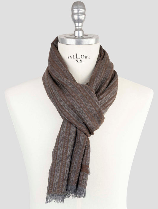 Kiton Gray Cashmere Scarf