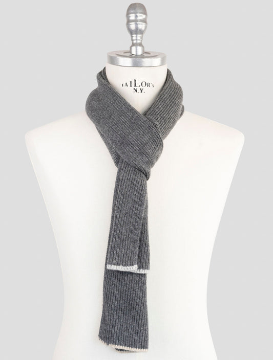 Kiton Gray Cashmere Scarf