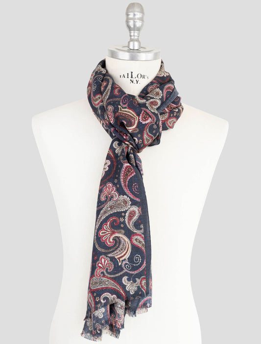 Kiton Multicolor Wool Silk Cashmere Scarf