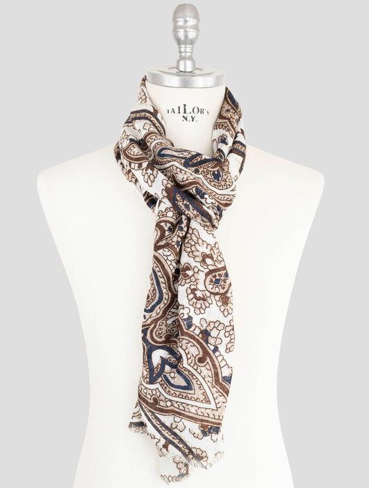 Kiton Multicolor Wool Silk Cashmere Scarf