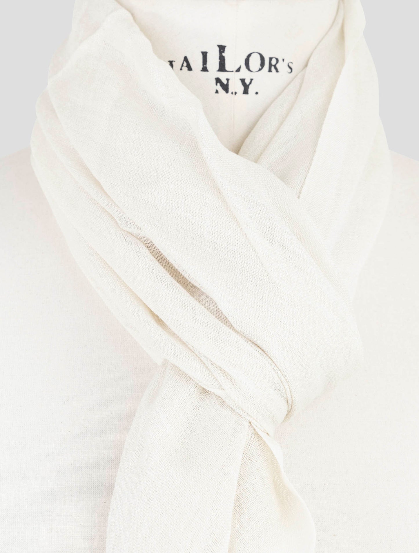 Kiton Beige Silk Linen Scarf