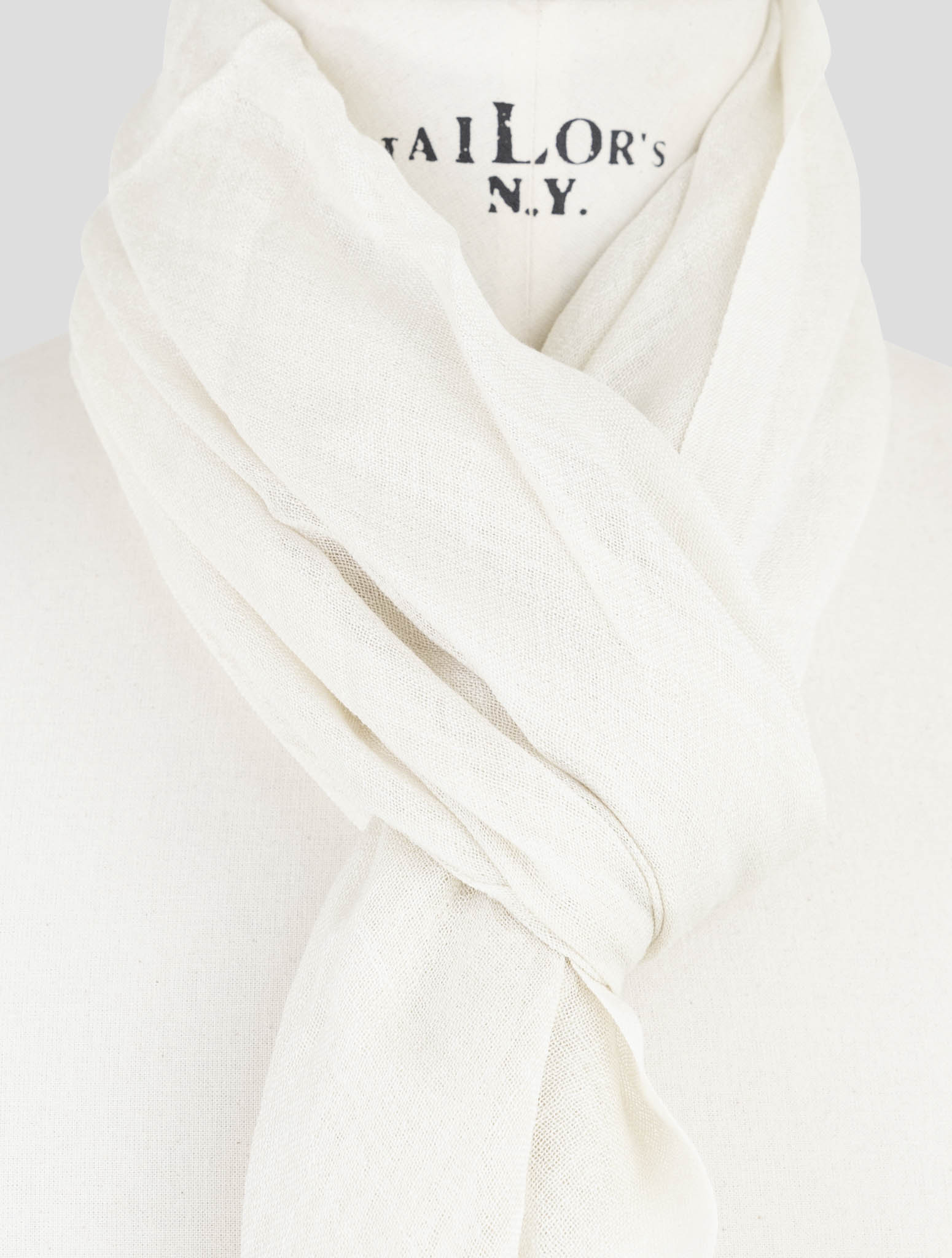 Kiton Beige Silk Linen Scarf