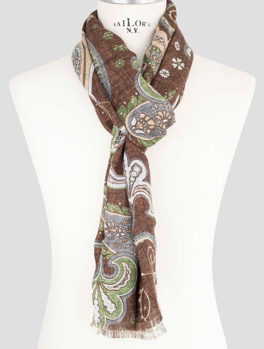 Kiton Multicolor Wool Silk Cashmere Scarf