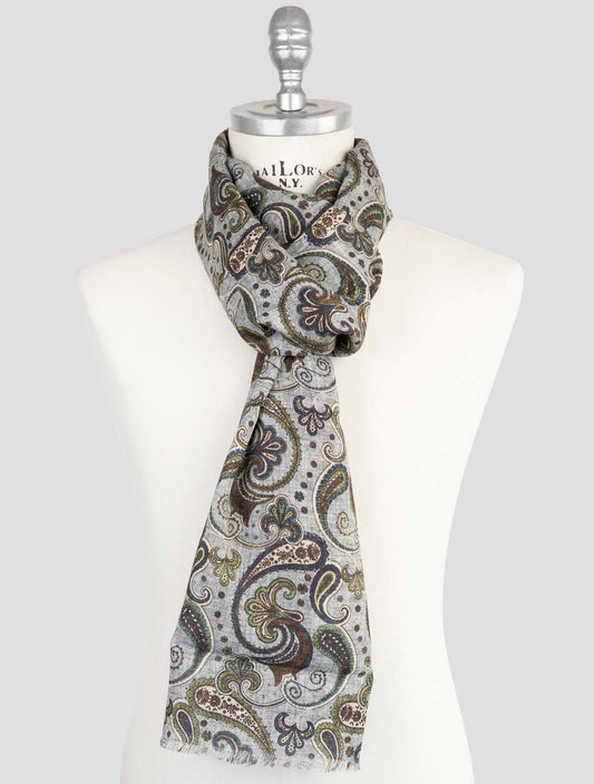 Kiton Multicolor Wool Silk Cashmere Scarf