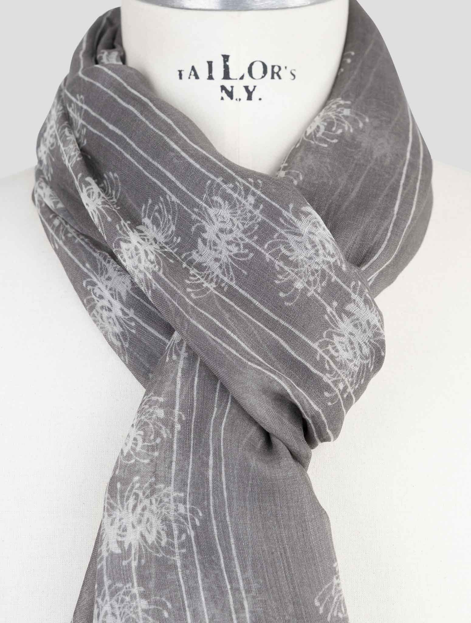 Kiton Gray Modal Cashmere Scarf