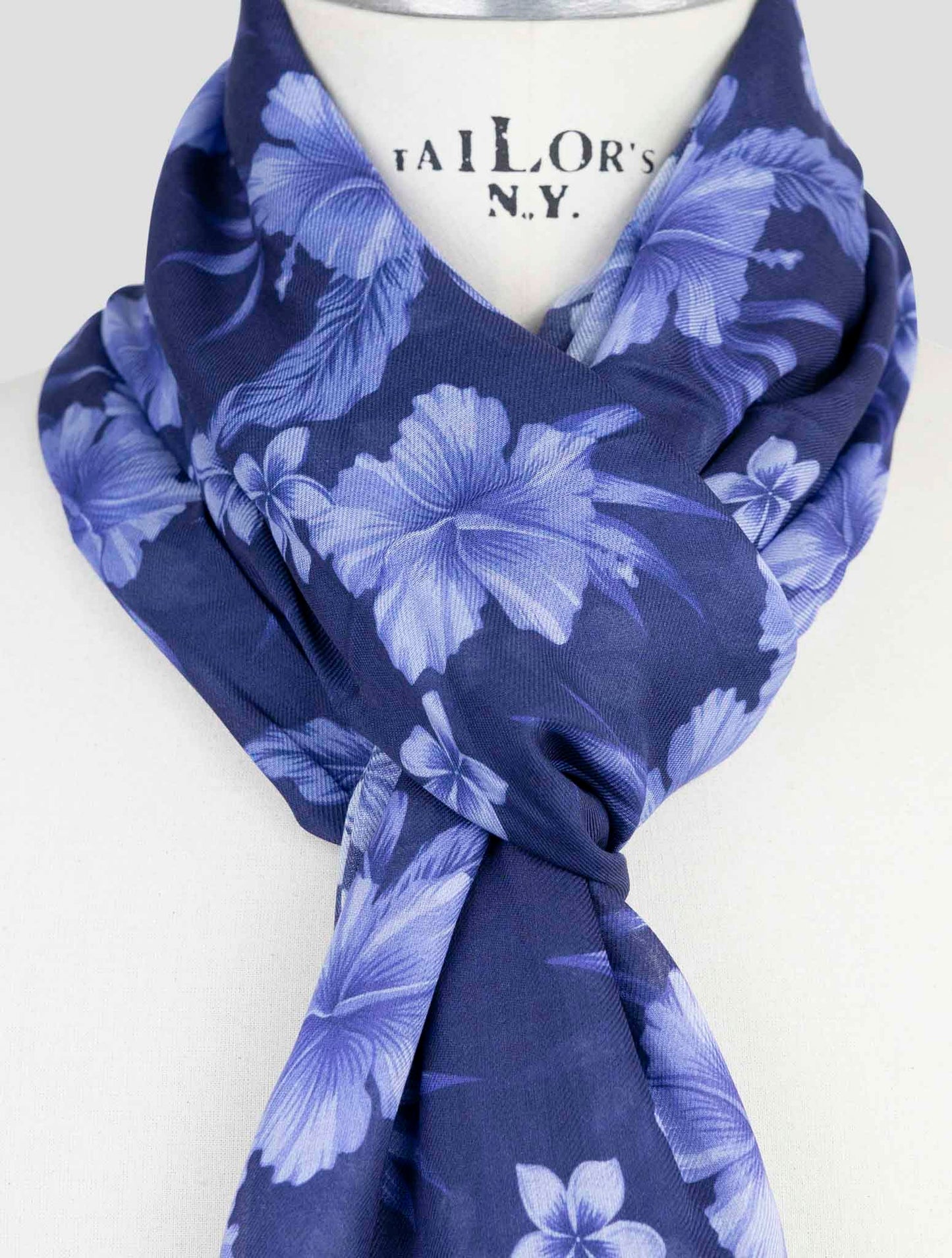 Kiton Blue Modal Cashmere Scarf