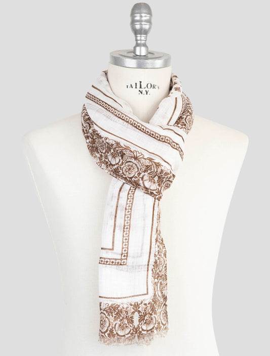 Kiton Brown Linen Scarf