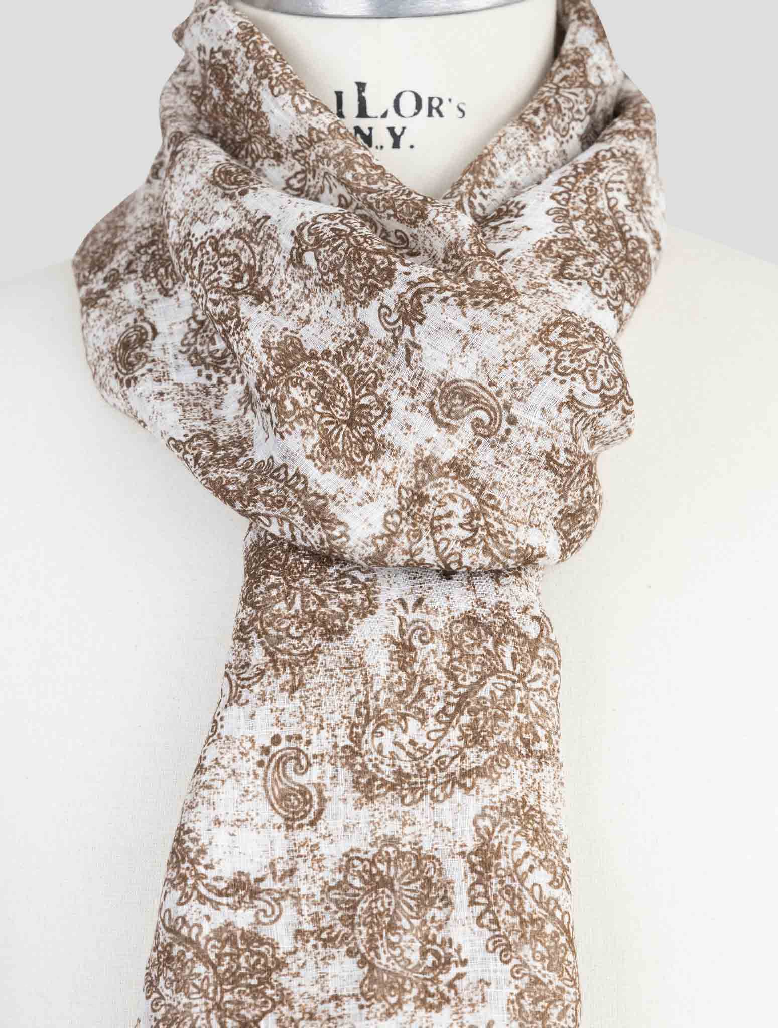 Kiton Brown Linen Scarf