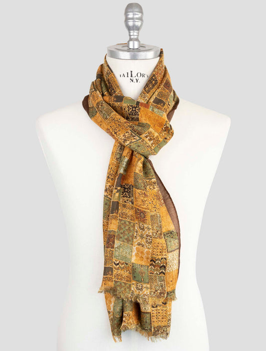 Kiton Multicolor Wool Silk Cashmere Scarf