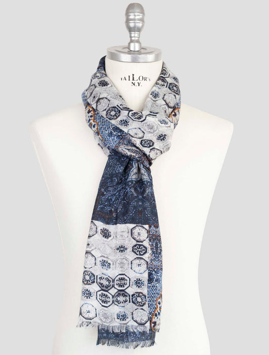 Kiton Multicolor Wool Silk Cashmere Scarf