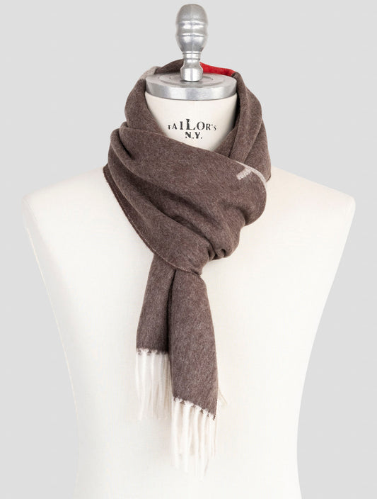 Kiton Brown Silk Cashmere Scarf